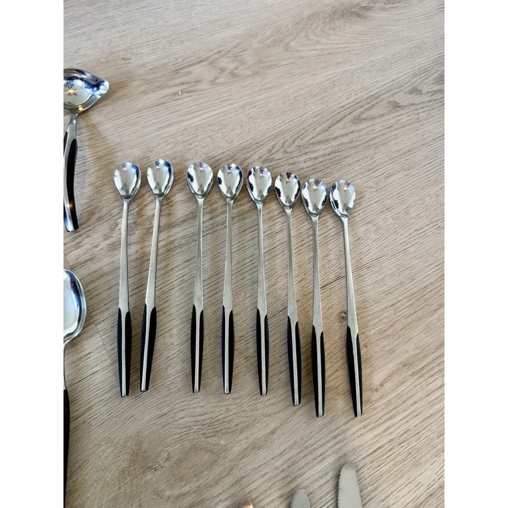 Vintage Crown Eldan Ebosi Stainless Japan Danish Modern 50 Pc Flatware Set